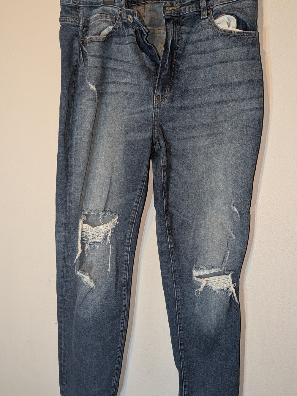 KanCan Women's Distressed Faded Blue Skinny Jeans